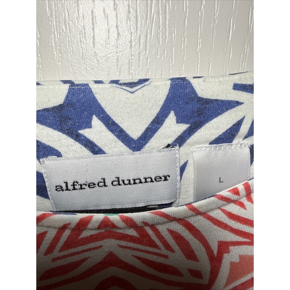 Alfred Dunner Women L Tribal Aztec Print Tee Top Multicolor Studded Cotton - Picture 4 of 10
